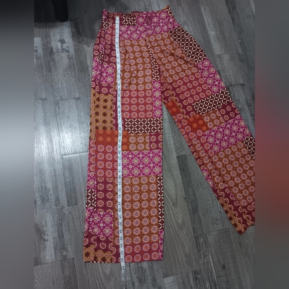DREW Pink and Orange Wide Leg Pants - Picture 2 of 11